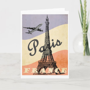 Carte Poster Vintage voyage Paris, France