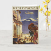 Carte Poster Vintage voyage Pour Le Guatemala (Fleur jaune)