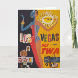 Carte Poster Vintage voyage Pour Vol Twa À Las Vegas
