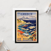 Carte Poster Vintage voyage, Visit Greece, (Devant/Arrière en situation)