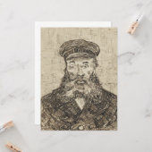 Carte Postman Joseph Roulin (Sepia Sketch) (par van Gogh (Devant/Arrière en situation)