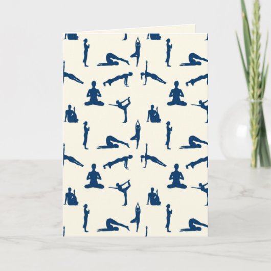 Carte Postures de yoga crème blanc cassé (Devant)