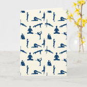 Carte Postures de yoga crème blanc cassé (Fleur jaune)