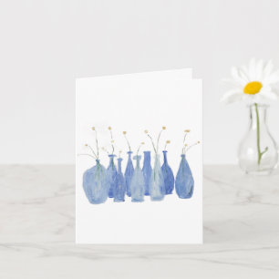 Carte Pot à fleurs en cobalt peint à la main