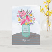 Carte Pot à fleurs en pot Mason pour l'anniversaire de m (Fleur jaune)