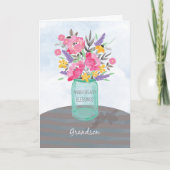 Carte Pot à fleurs en pot Mason pour les bénédictions d' (Devant)