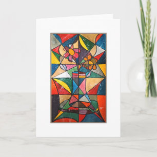 Carte Pot à fleurs en verre tendu Oeuvre acrylique