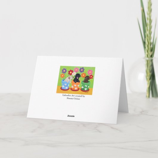 Carte Pot à fleurs Labrador Chiots (Dos)