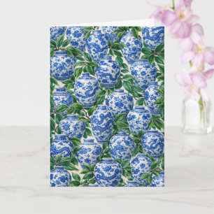 Carte Pot à gingembre en porcelaine chinoise bleue