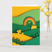 Carte Pot de chance en or arc-en-ciel (Fleur jaune)