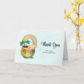 Carte Pot de fleurs fantaisiste avec arc-en-ciel et trèf (Fleur jaune)