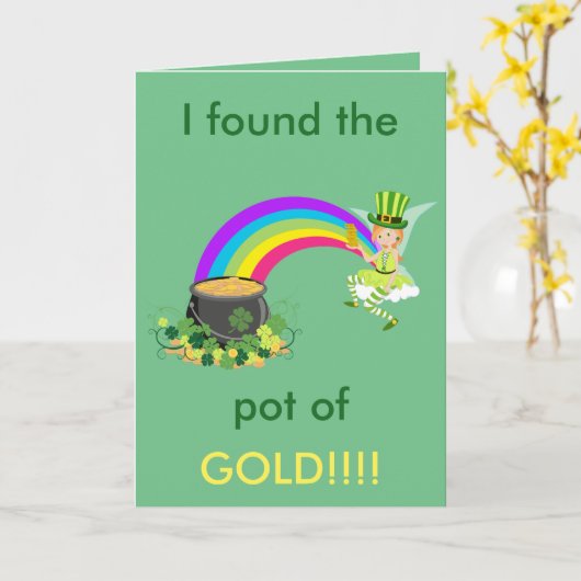 Carte Pot de St Patrick d'or (Fleur jaune)