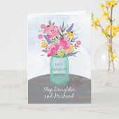 Carte Pot de vase d'anniversaire de mariage de belle-fil (Fleur jaune)