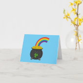 Carte Pot d'Or Arc-en-Ciel Dessin Animé (Fleur jaune)