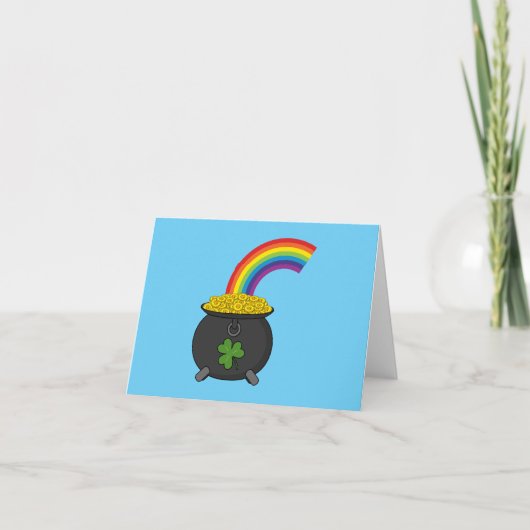 Carte Pot d'Or Arc-en-Ciel Dessin Animé (Devant)