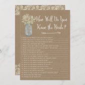 Carte Pot Mason Connaissez-vous bien la mariée (Devant / Derrière)