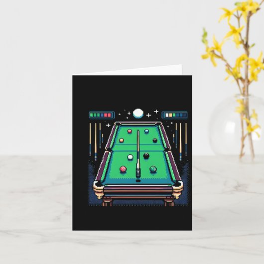 Carte Pot Pixelated 8 bits Billiards (Fleur jaune)