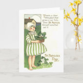 Carte Pot Shamrock fille mignonne (Fleur jaune)