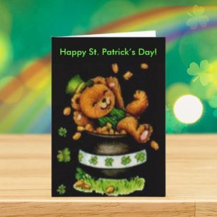 Carte Pot vintage de l'ours St Patrick's Day