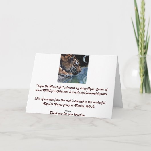 Carte potable d'art d'imaginaire de tigre et de (Dos)