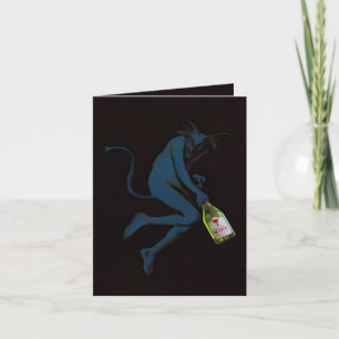 Carte potable de salutation et de note de diable