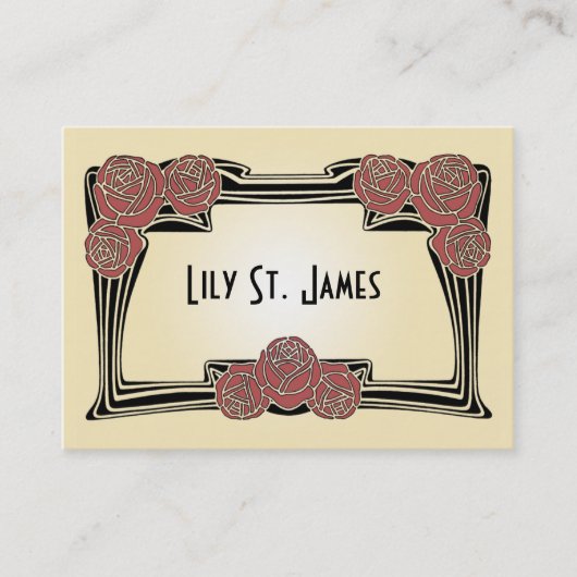 Carte potelée de roses de Nouveau d'art (Devant)