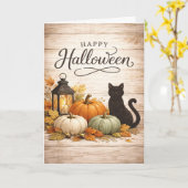 Carte Potirons Colorés de Ferme Halloween (Fleur jaune)