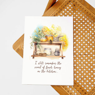 Carte Pots de miel à l'aquarelle moderne Art de la fête