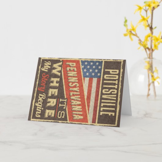 Carte Pottsville Pennsylvanie (Fleur jaune)