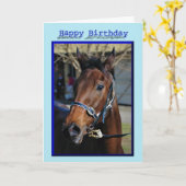 Carte Poulain d'étalon de jument d'anniversaire de (Fleur jaune)