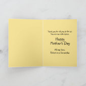 Carte Poule Mère Gentille et Poussins Endormis Fête des  (Intérieur)