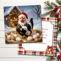 Poule noire et blanche et jeu de mots de Noël | Dr
