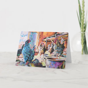 Carte Poules dans la grange