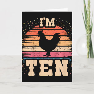 Carte Poulet 10 Ans Garçon Fille Anniversaire 10ème Poul