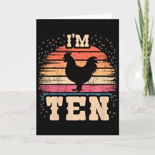 Carte Poulet 10 ans garçon ou fille anniversaire 10 ans