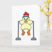 Carte Poulet à la forme Tirage vertical (Fleur jaune)