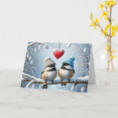 Carte Poulet Anniversaire Au Coeur Rouge (Fleur jaune)