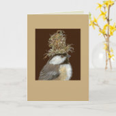 Carte Poulet avec casquette de nidification (Fleur jaune)