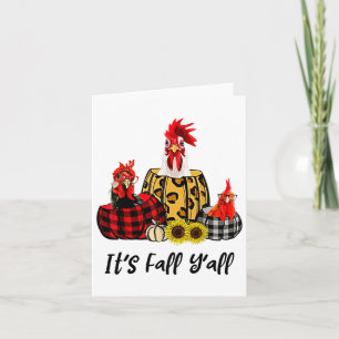 Carte Poulet C'est Automne Y'all Leopard Citrouille Auto