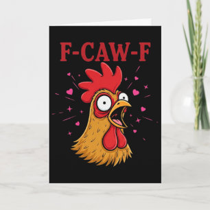 Carte Poulet choqué Oiseau drôle Saint-Valentin Hommes F