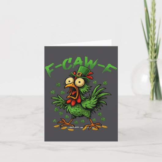 Carte Poulet Coq F Caw F Drôle (Devant)