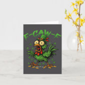 Carte Poulet Coq F Caw F Drôle (Fleur jaune)