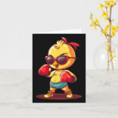 Carte Poulet De Boxe Avec Costume De Sungles (Fleur jaune)