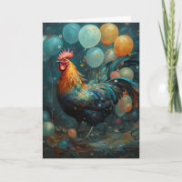 Poulet De Coq Avec Ballons Anniversaire