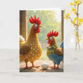 Carte Poulet De Ferme Pour Maman (Fleur jaune)