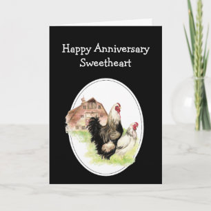 Carte Poulet de la ferme d'anniversaire humour chéri