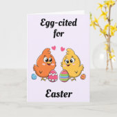 Carte Poulet de Pâques mignons (Fleur jaune)