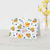 Carte Poulet de superhéros (Fleur jaune)