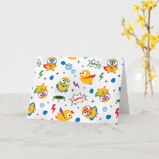 Carte Poulet de superhéros (Fleur jaune)