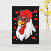 Carte Poulet Drôle Avec Des Cœurs Joyeuse Saint Valentin (Fleur jaune)
